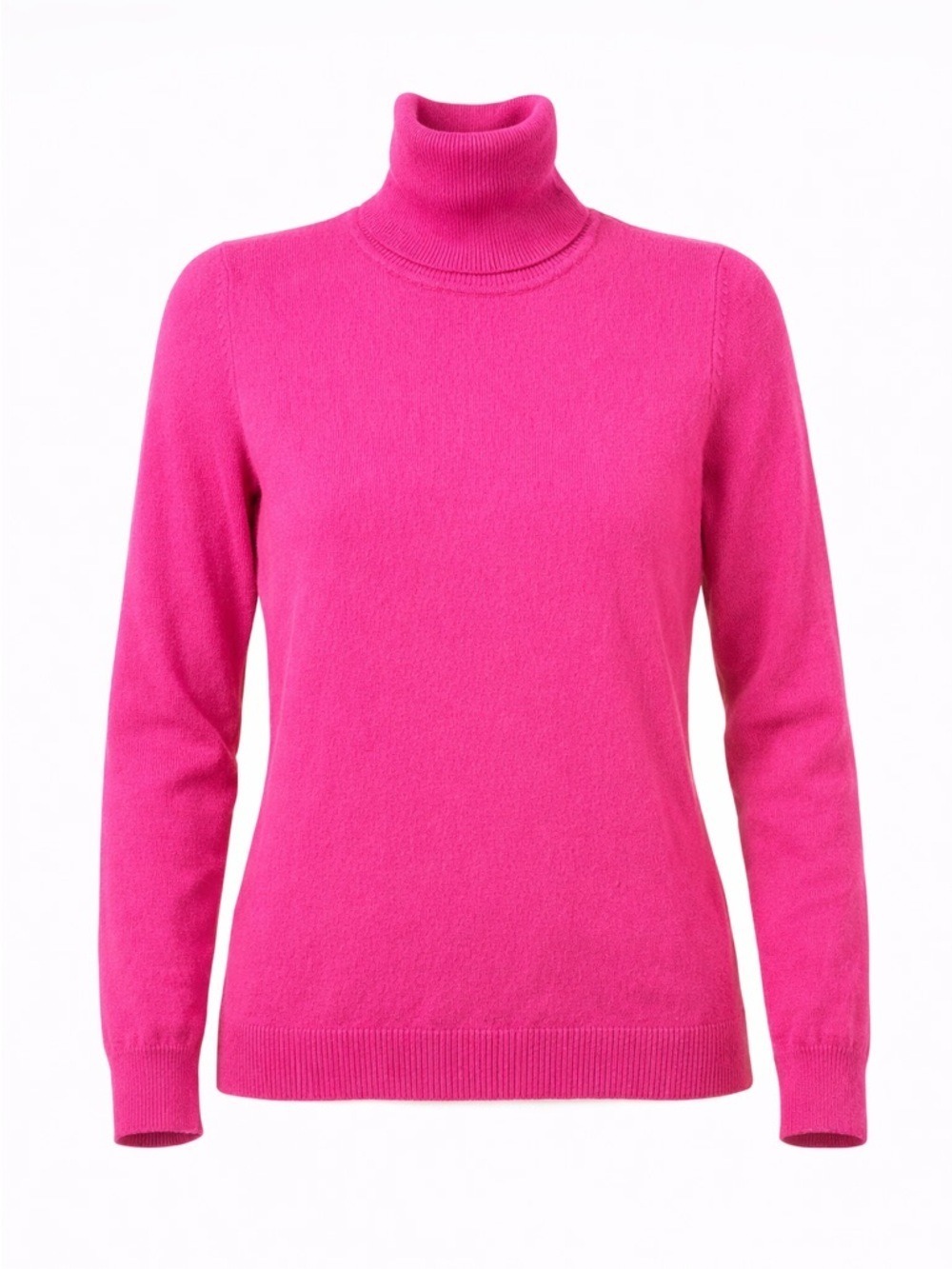 Hot Pink Mongolian Cashmere Turtleneck Sweater Small Luxurious Jumper 1234